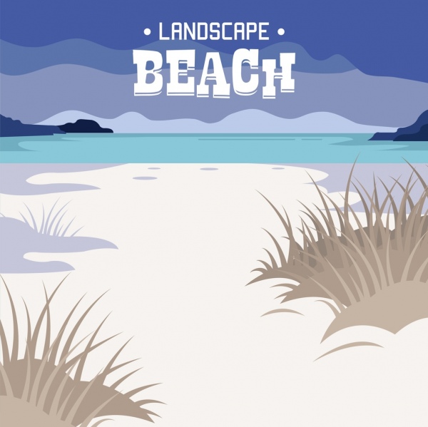 beach landscape background colored classical design