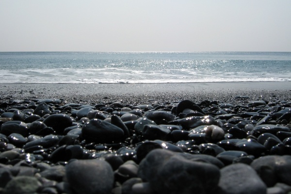 beach stones sun