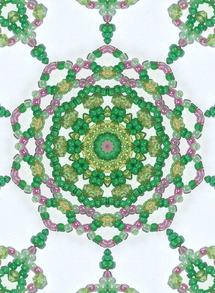 beaded green pattern