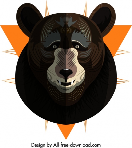 bear animal icon hanging head decoration