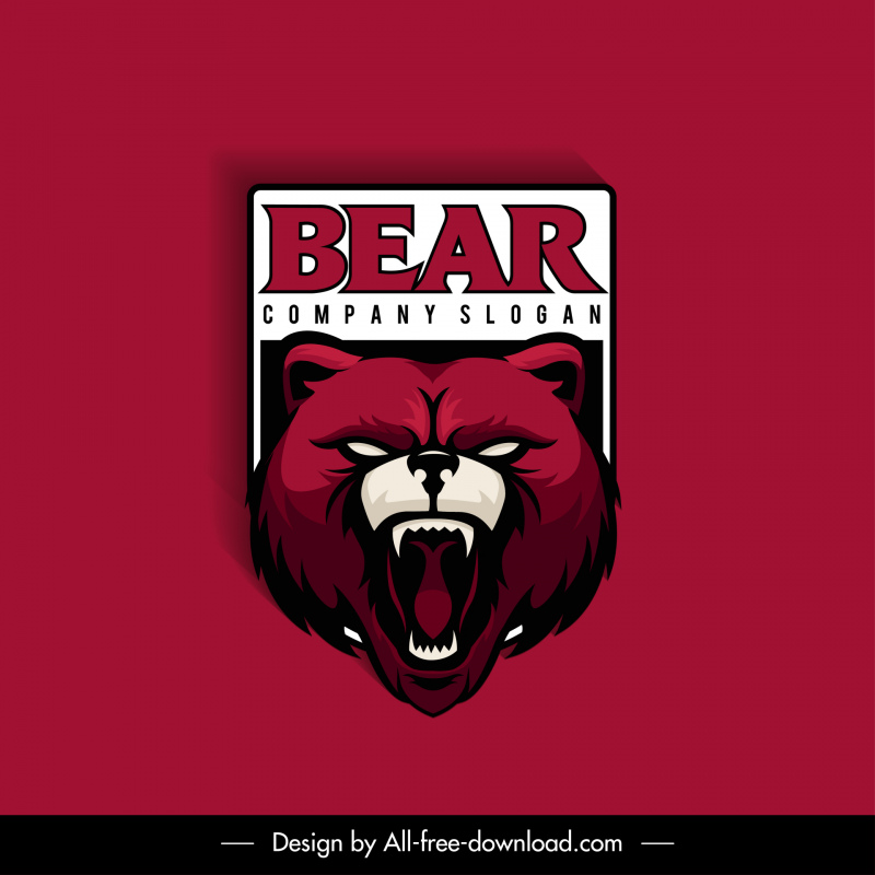 bear head logo dark handdrawn aggressive sketch