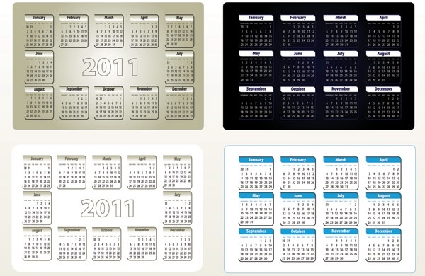 beautiful 2011 calendar template 05 vector