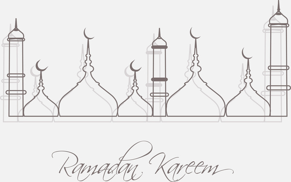 beautiful arabic islamic ramadan kareem vector