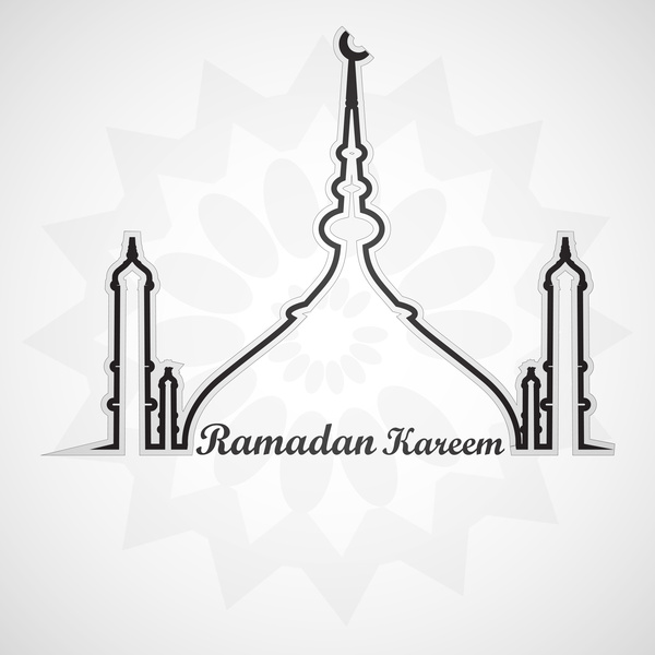 beautiful arabic islamic ramadan kareem vector