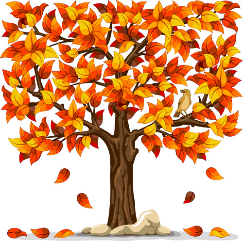 beautiful autumn leaves vector art