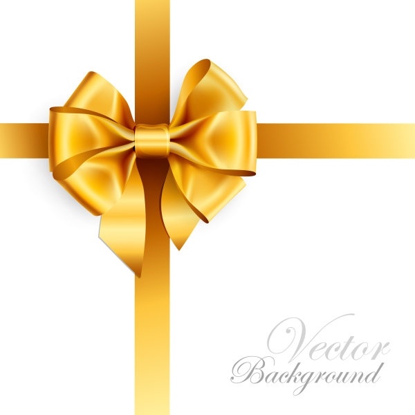 silk bow background yellow bright decoration realistic style