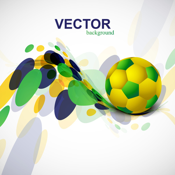 beautiful brazil colors concept shiny soccer ball with stylish bubbles circle design vector