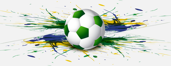 beautiful brazil flag concept grunge card colorful soccer background vector