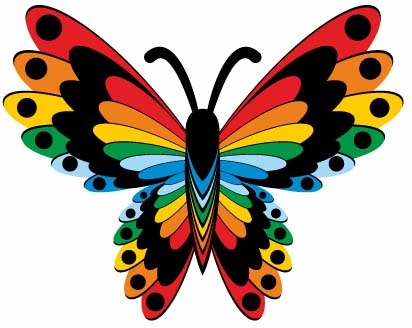Download Beautiful butterflies design vector Free vector in ...