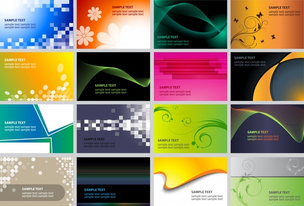 card templates collection abstract bokeh 3d nature themes
