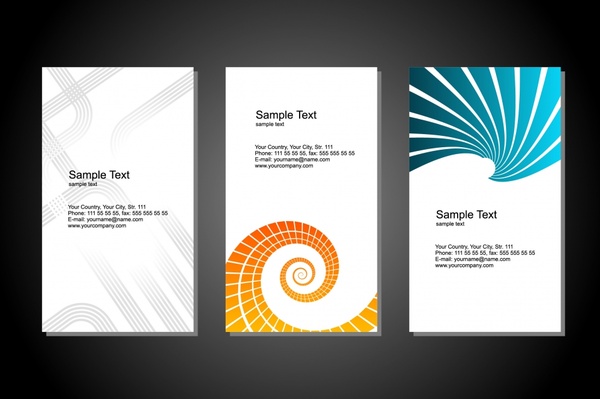 card templates bright modern abstract curved decor