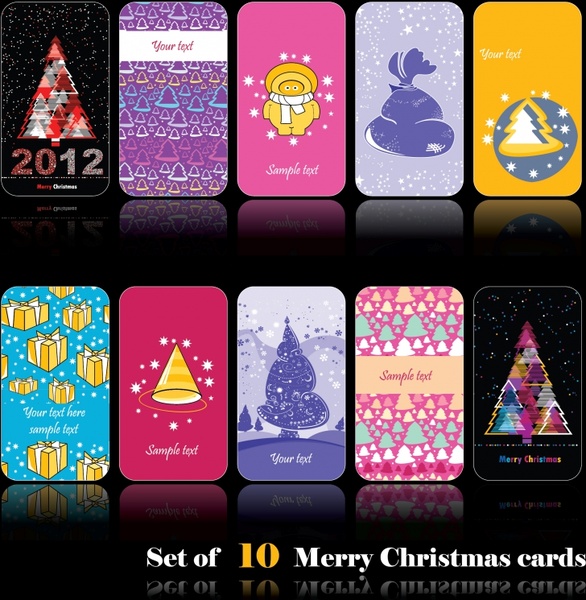 xmas card background templates classical colorful symbols decor