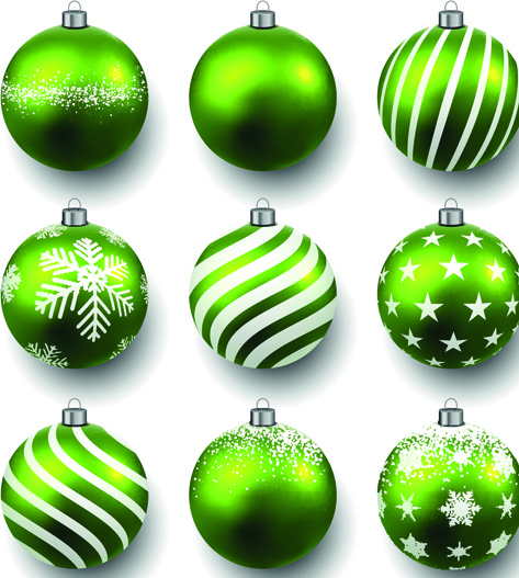 beautiful christmas balls caretive design vector