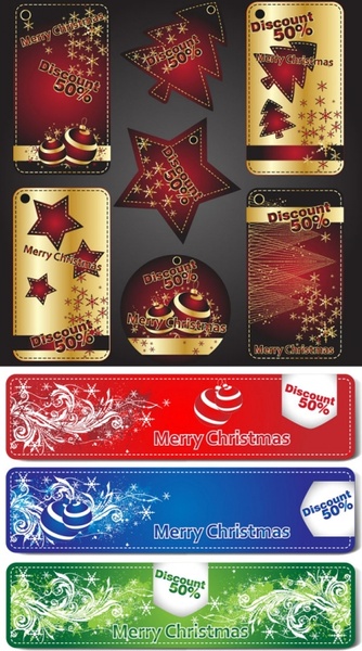 beautiful christmas labels vector