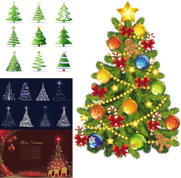 beautiful christmas tree vector