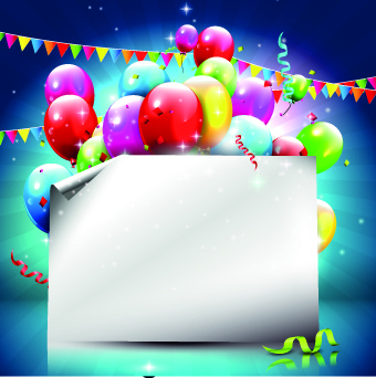 Beautiful colorful balloons happy birthday background vector Vectors ...