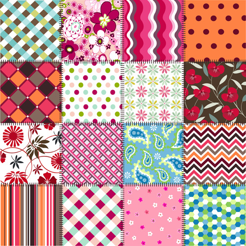 beautiful fabric patterns vector 