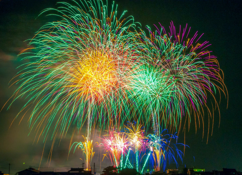 beautiful fireworks scene picture dynamic sparkling 