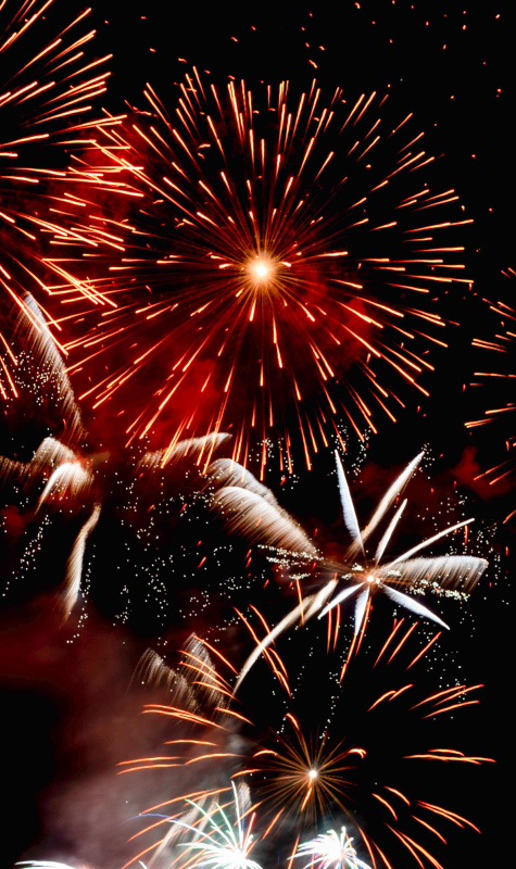 beautiful fireworks scene picture dynamic sparkling contrast
