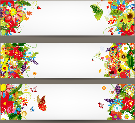 Download Beautiful floral banner vector Free vector in Encapsulated ...
