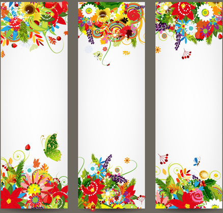 beautiful floral banner vector