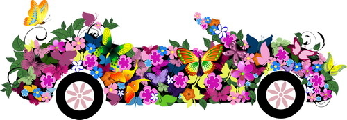 beautiful floral car design graphics 