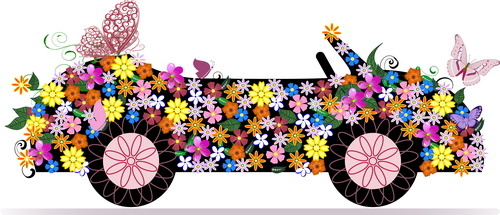 beautiful floral car design graphics 