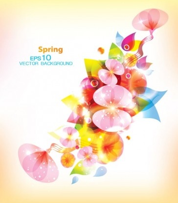 beautiful floral spring background vector