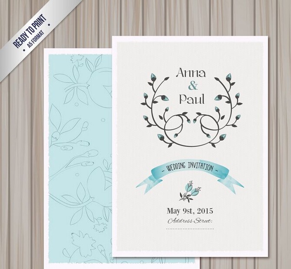 Download Beautiful flower invitation vector Free vector in ...