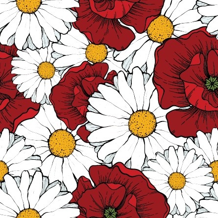 beautiful flowers seamless pattern art vector