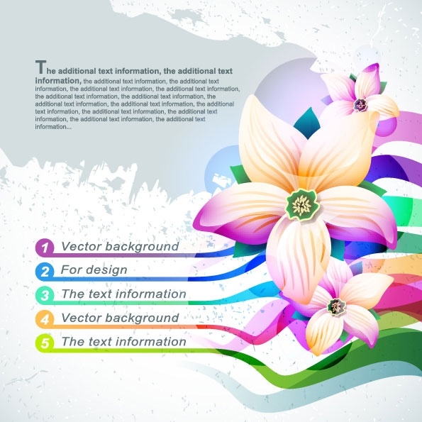 beautiful flowers shading background 02 vector