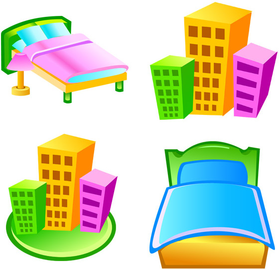 beautiful free vector hotel icons