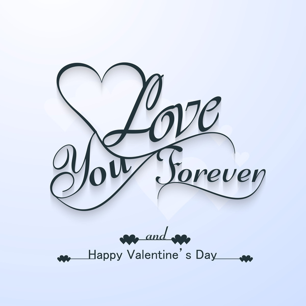beautiful friends forever for happy valentines day heart stylish text colorful background vector