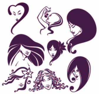 beautiful girls stylish elements vector 
