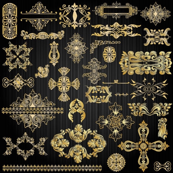 beautiful gold pattern 02 vector