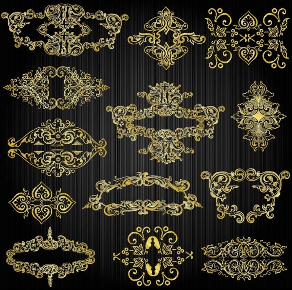 beautiful gold pattern 03 vector