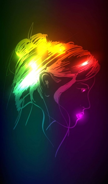 beautiful gorgeous neon silhouette 05 vector
