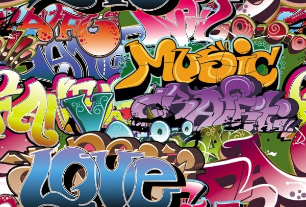beautiful graffiti font design 04 vector