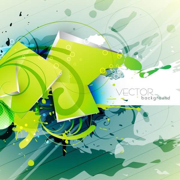 decorative background template dynamic grunge green 3d shapes