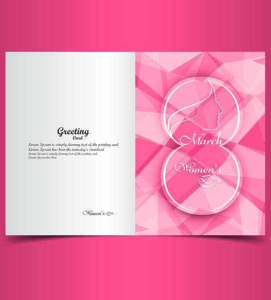 beautiful greeting card or happy womens day colorful holiday polygon texture vector illustration