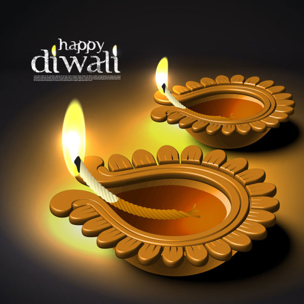 beautiful happy diwali backgrounds vector 