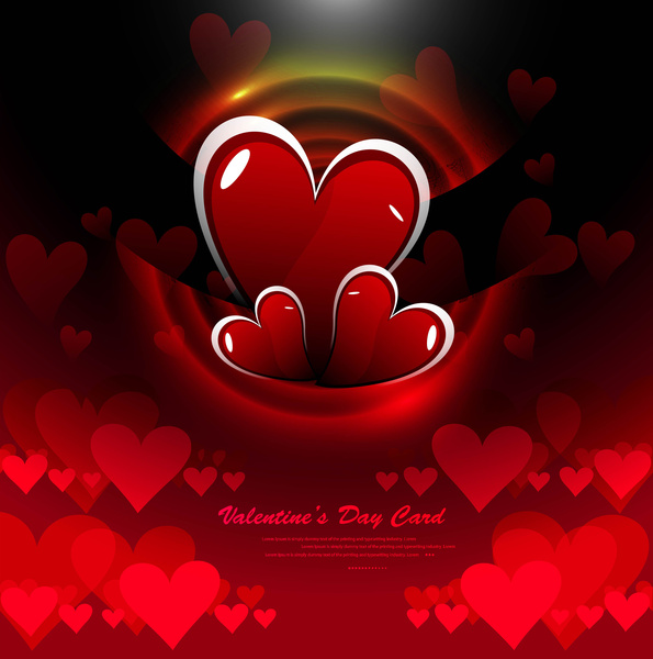 beautiful heart stylish text valentines day card
