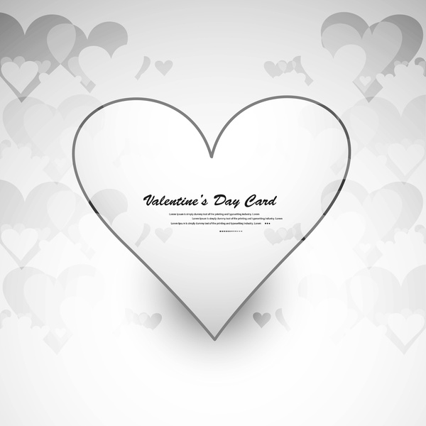 beautiful heart stylish text valentines day card design