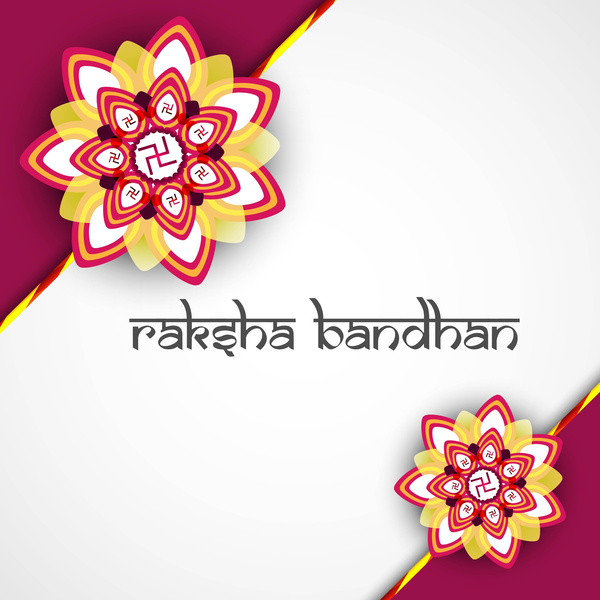 beautiful hindu rakhi card colorful presentation vector design