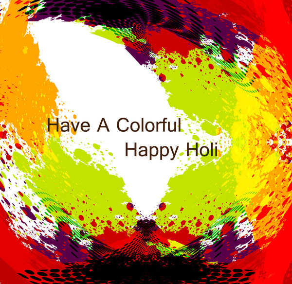 beautiful holi colorful text grunge celebration background festival vector design