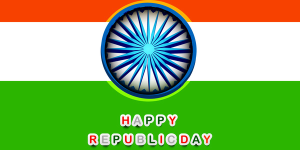 beautiful indian flag republic day stylish grunge tricolor vector illustration