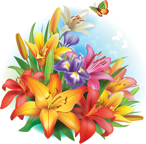 beautiful lilies art background design 