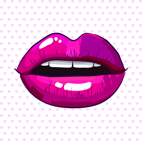 beautiful lips vector set 