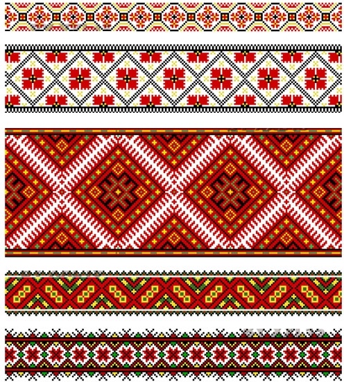 beautiful national dress pattern 01 vector