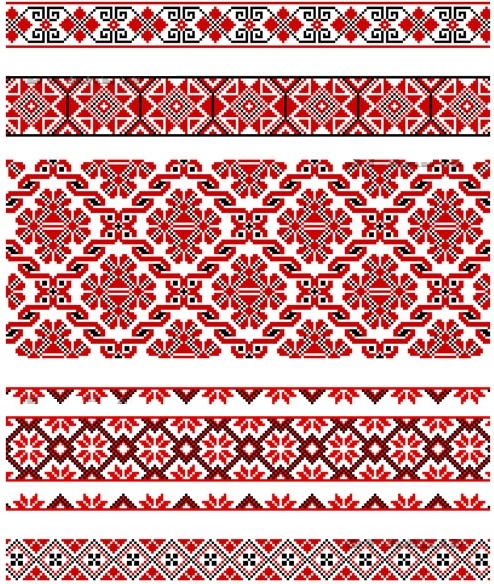 beautiful national dress patterns 02 vector
